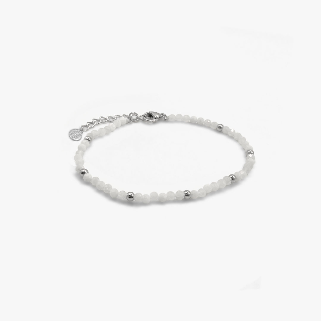 Sandbank White & Silver Beaded Bracelet