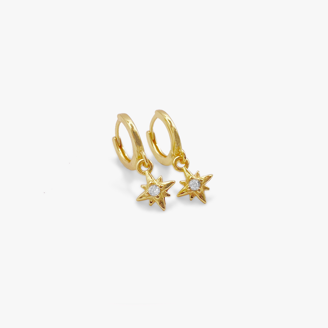 Gold Sea of Stars Hoop Earrings