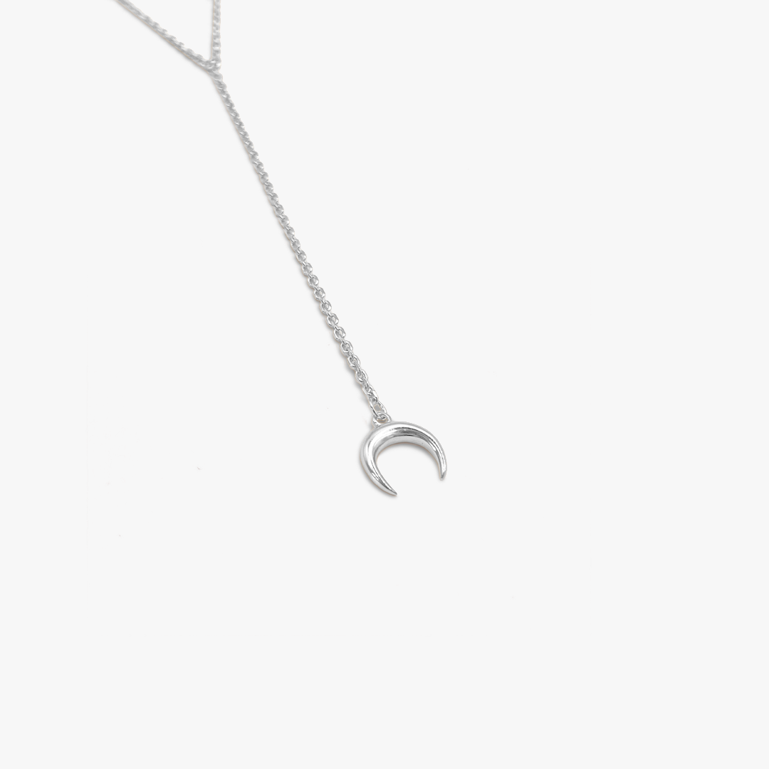Crescent Moon Lariat Necklace