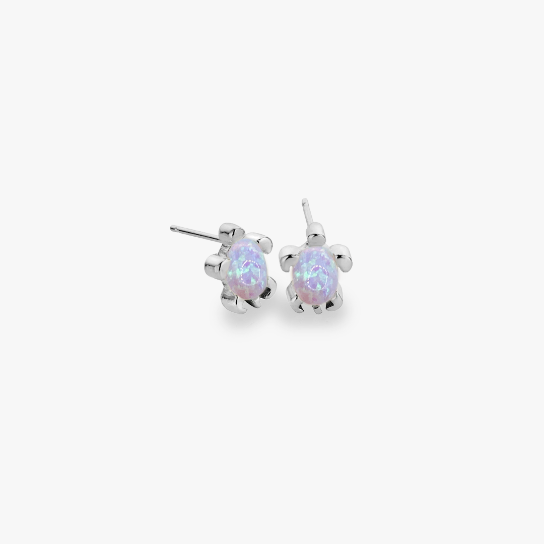 Iridescent Opal Sea Turtle Earrings