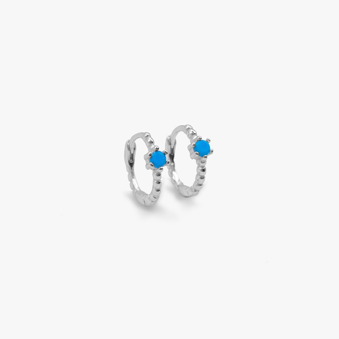 Turquoise Stone Huggies