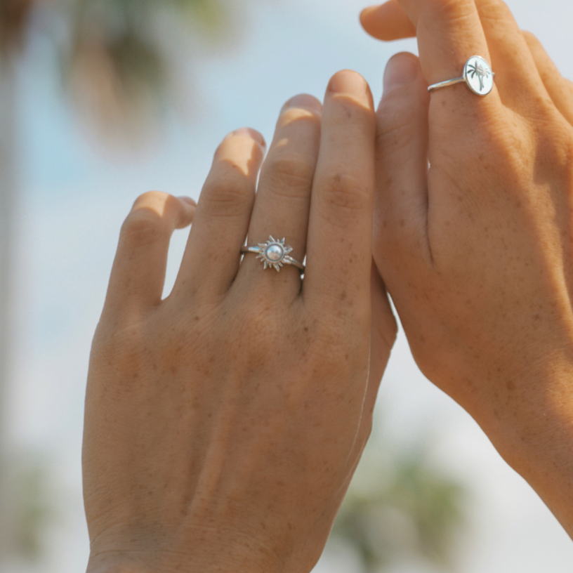 Adjustable Silver Sun Ring