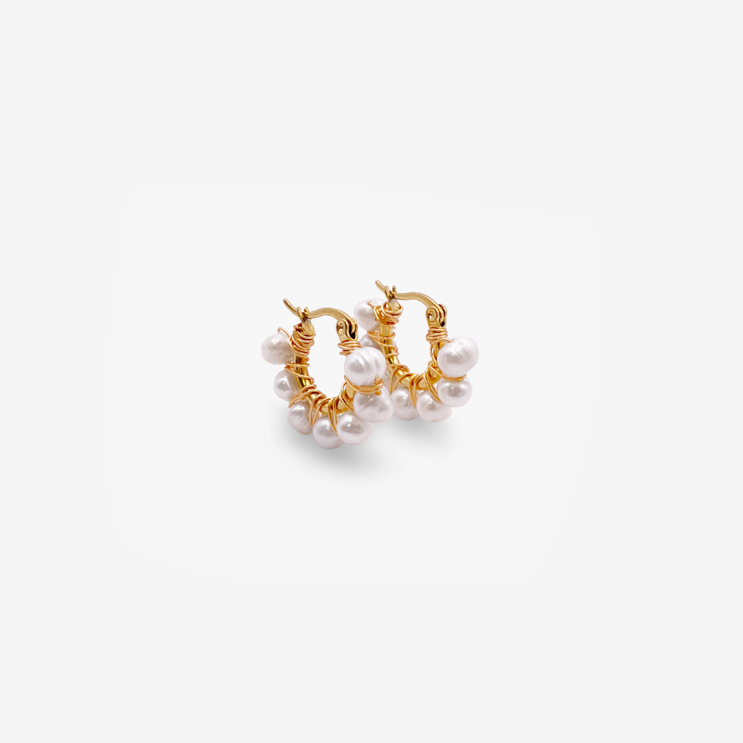 Bohemia Midi Pearl Hoops
