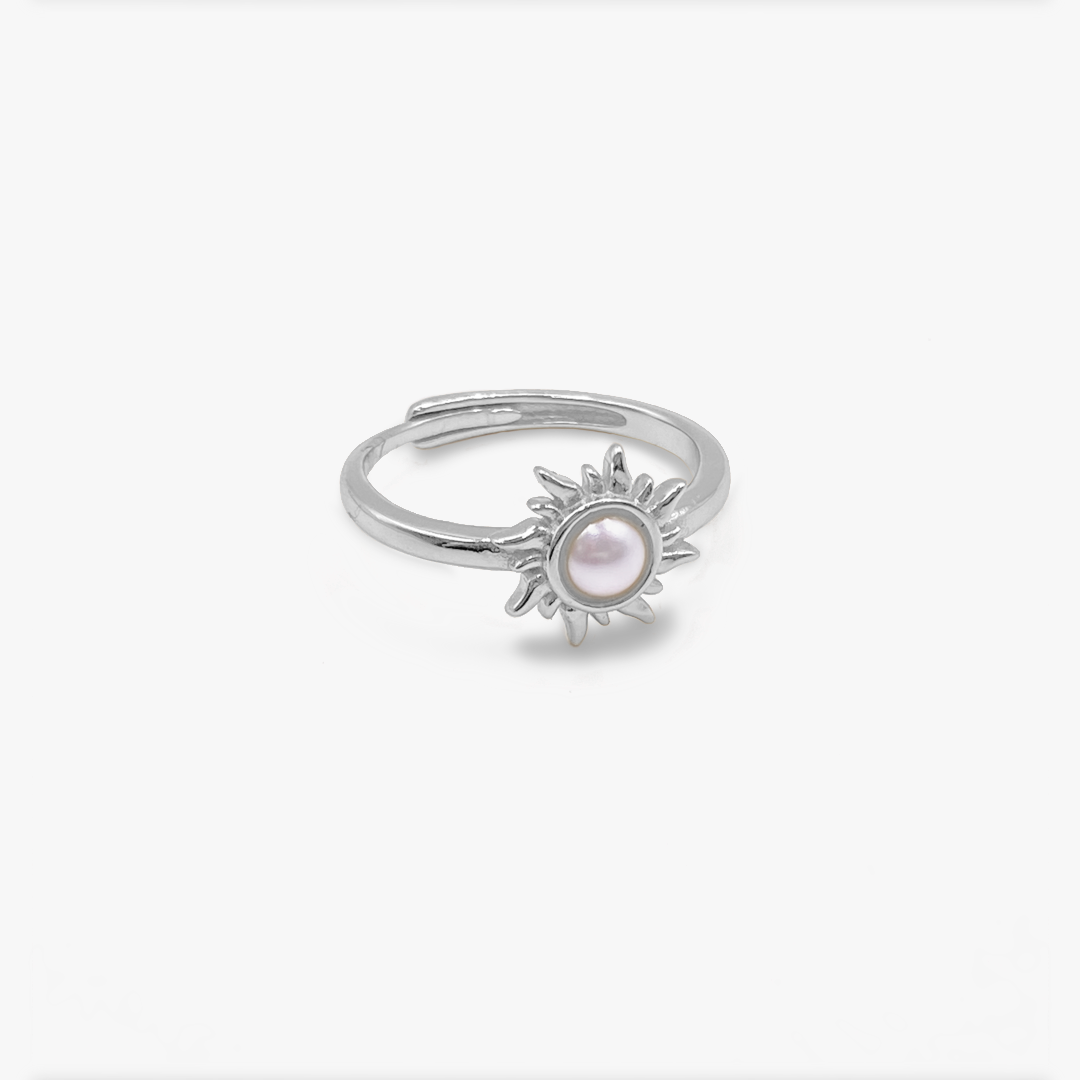 Adjustable Silver Sun Ring