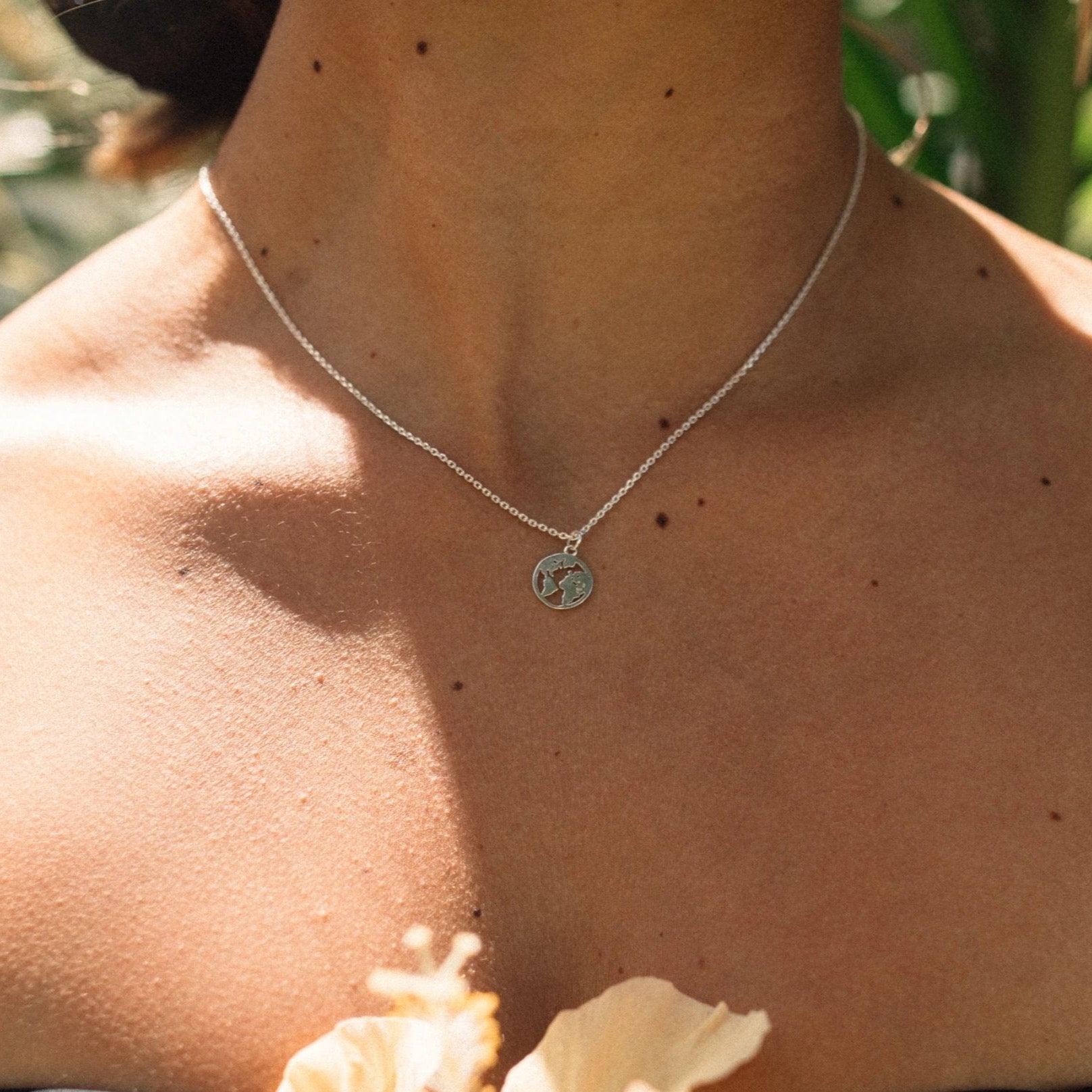Sterling Silver Earth Necklace (757533016161)