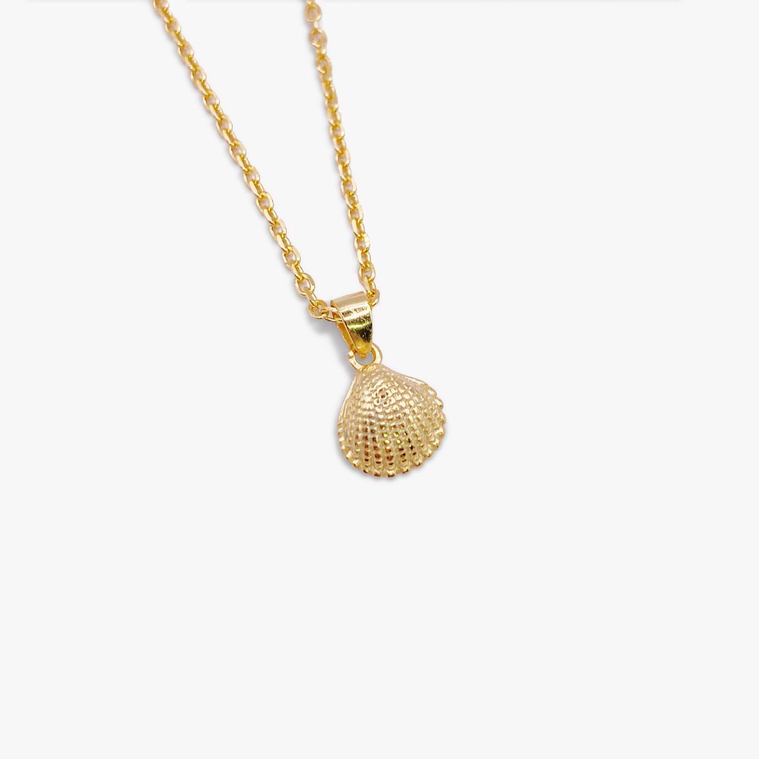 Tiny Gold Shell Pendant Necklace