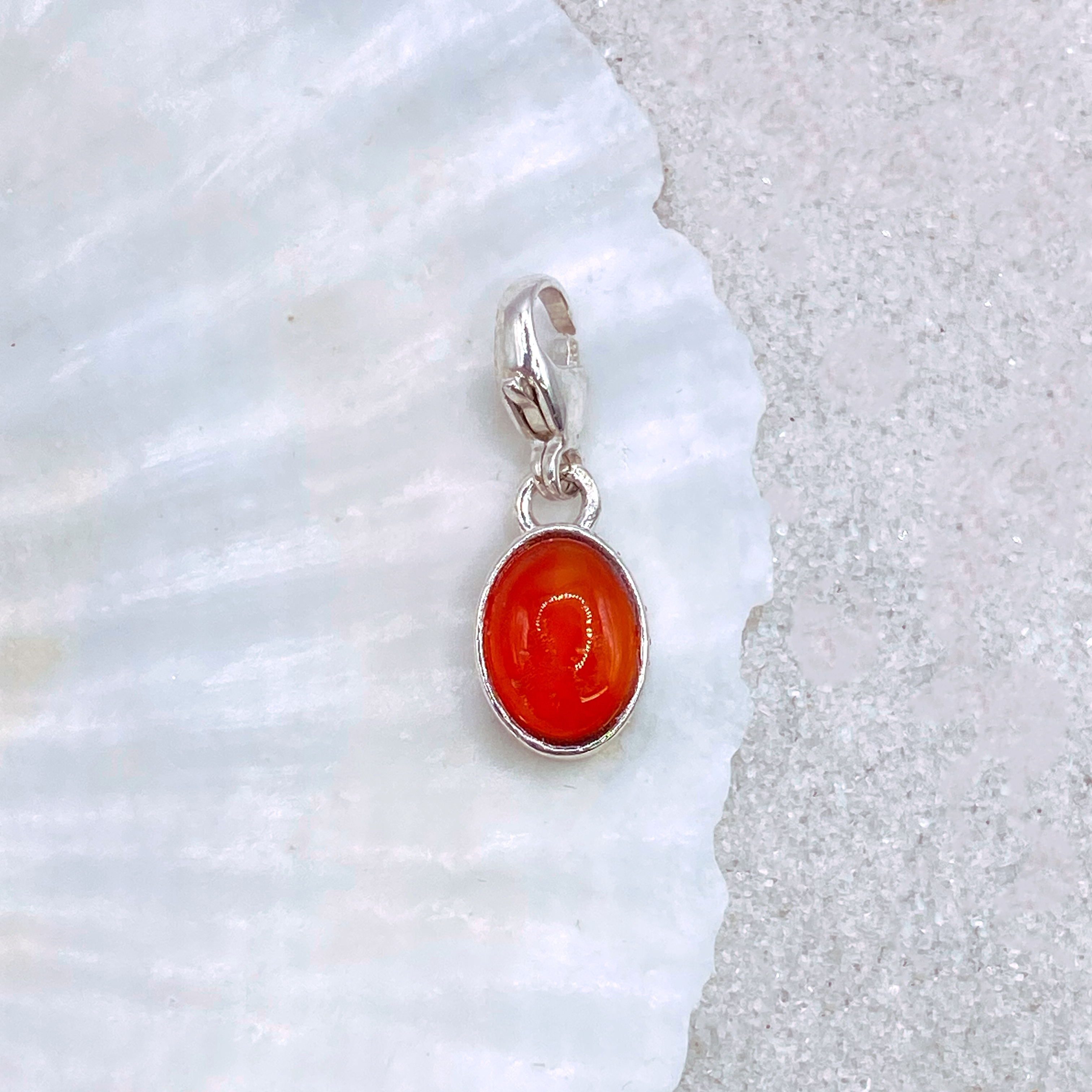 July Birthstone Charm - Genuine Carnelian