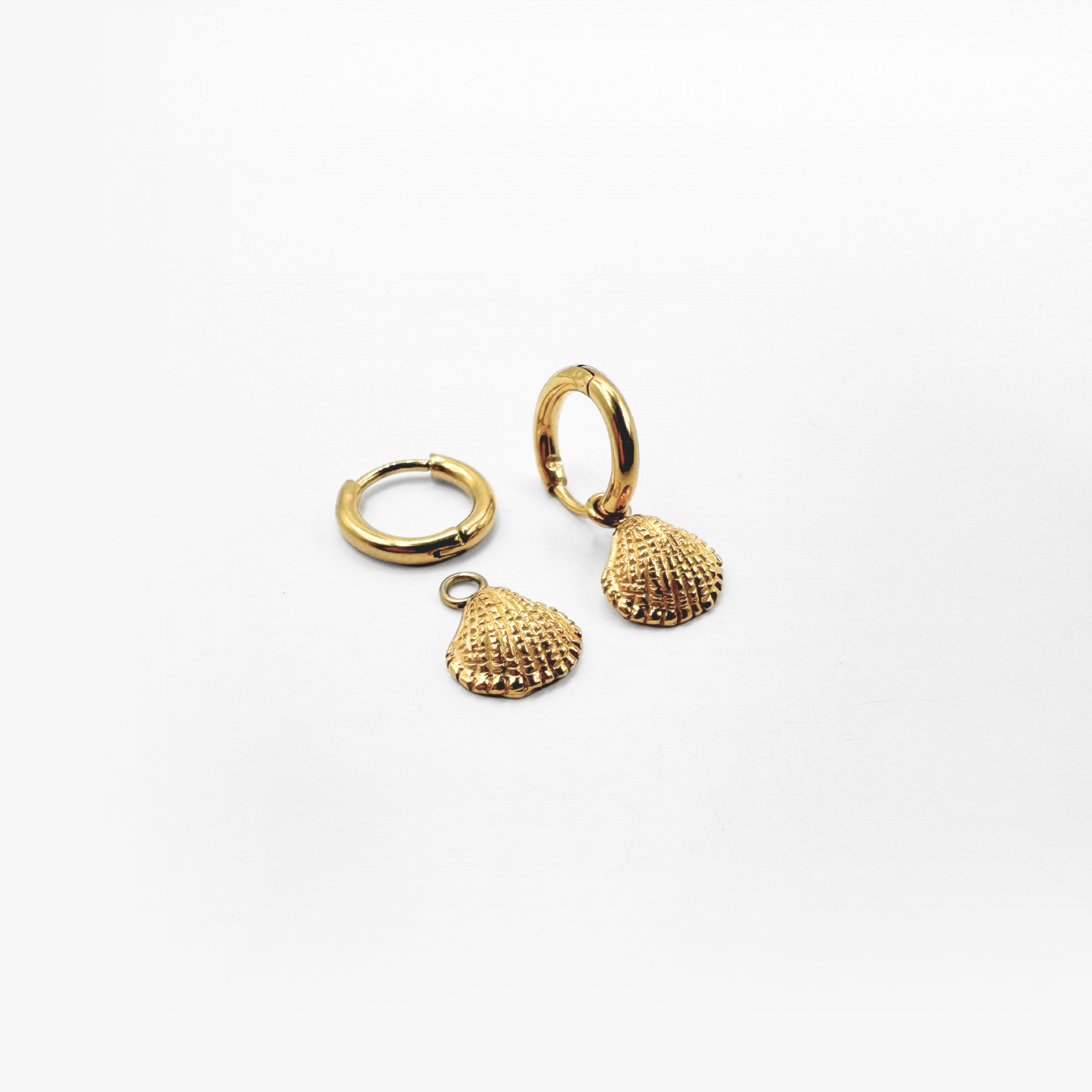 Shell Hoops - Gold Plating