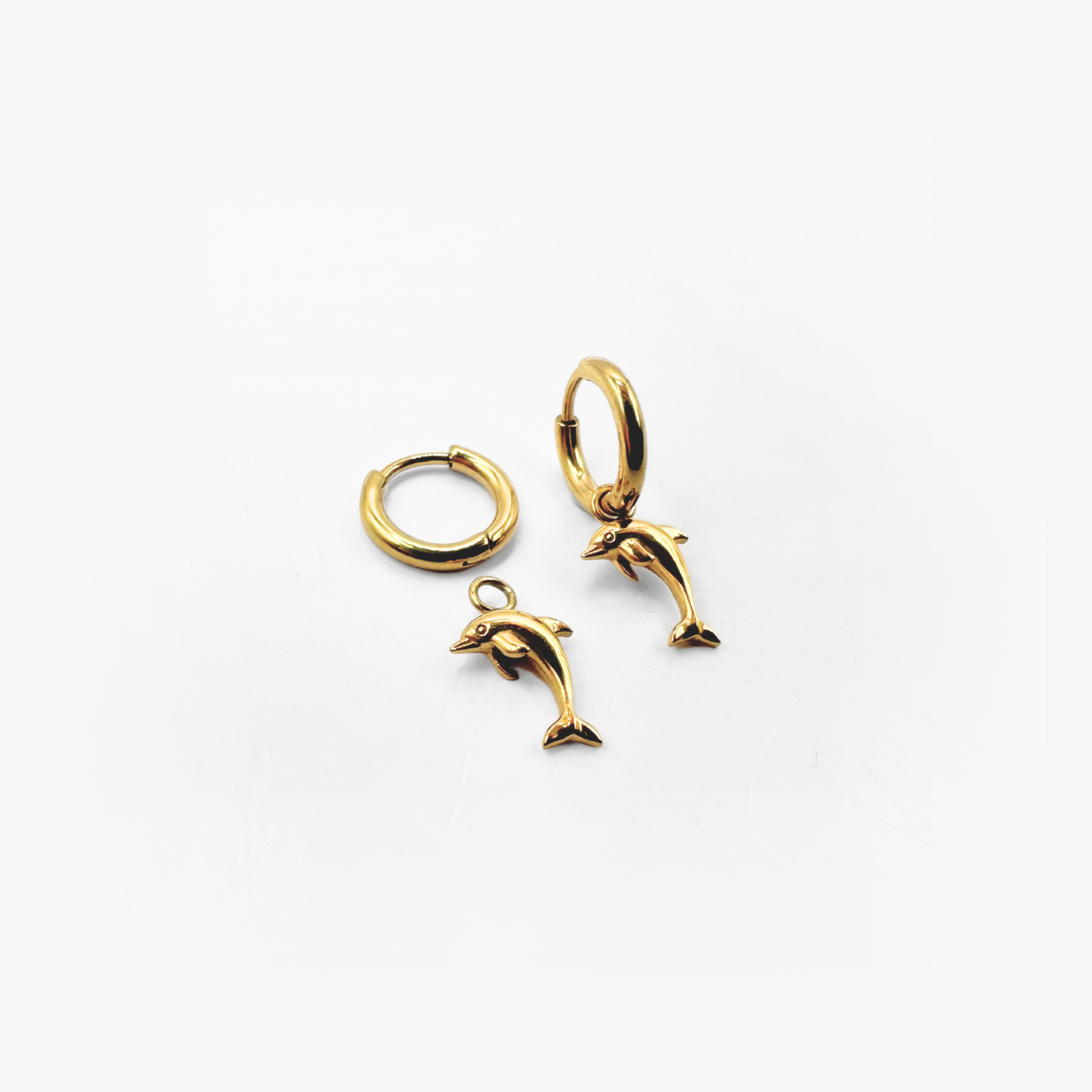 Dolphin Earring Charm - Gold Plated (pair)