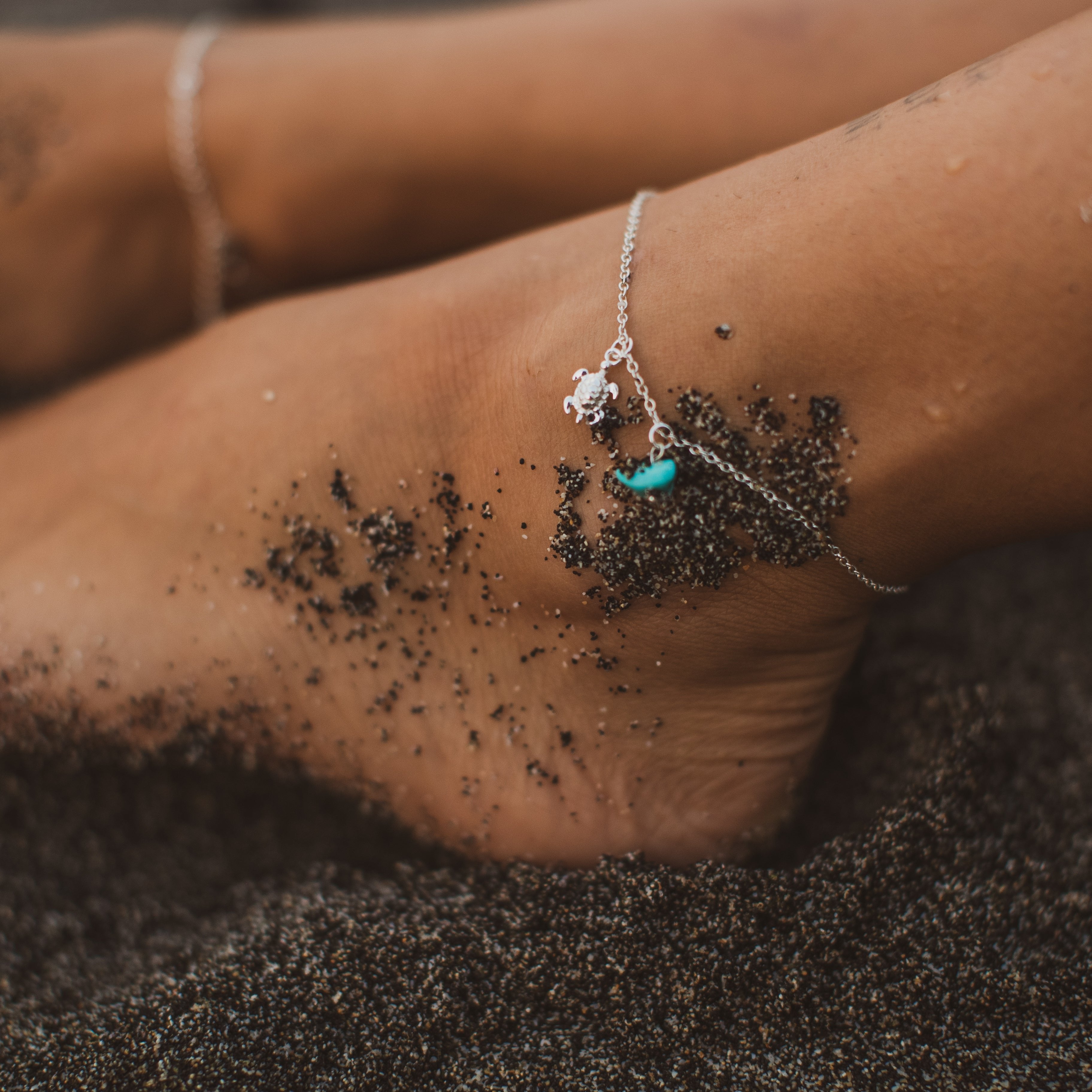 Turquoise Turtle Anklet