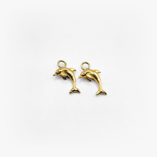 Dolphin Earring Charm - Gold Plated (pair)