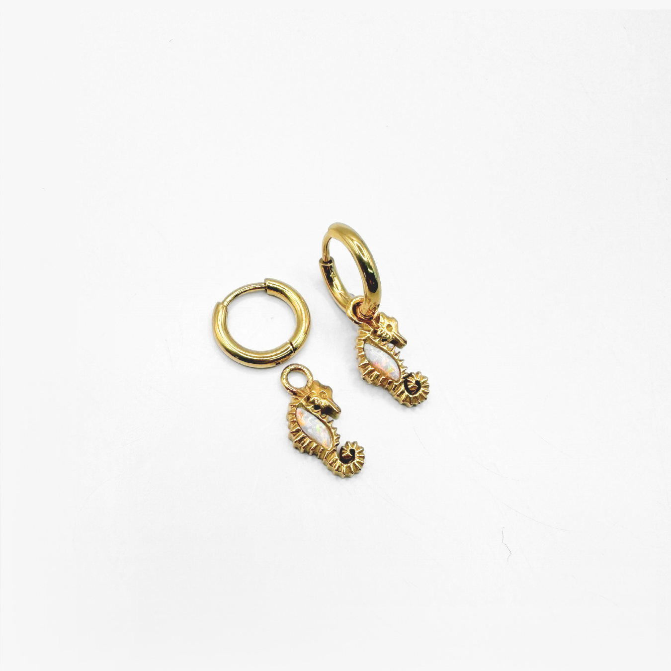 Seahorse Earring Charm - Gold Plated (pair)