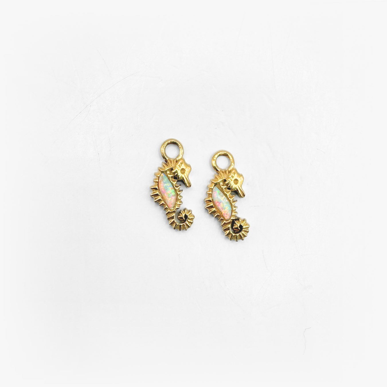 Seahorse Earring Charm - Gold Plated (pair)