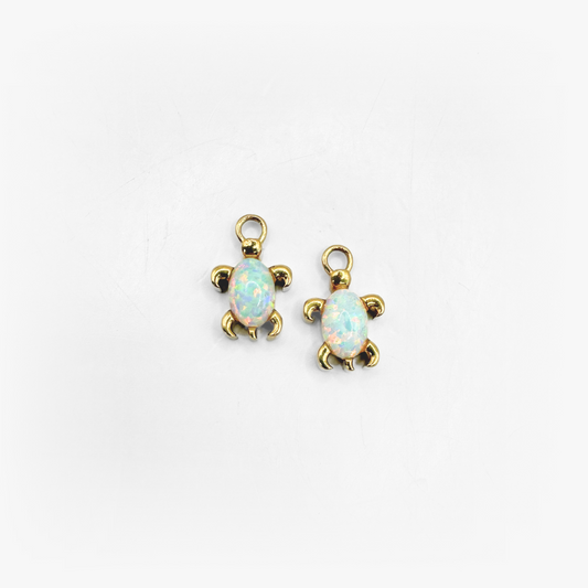 Turtle Earring Charm - Gold Plated (pair)