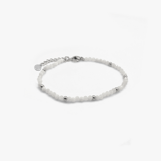 Sandbank White & Silver Beaded Bracelet