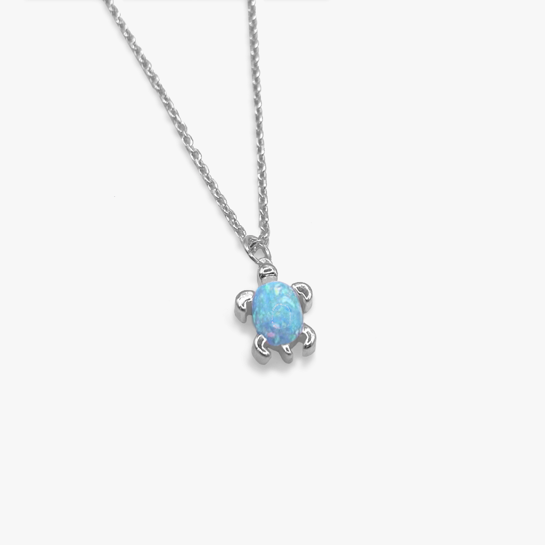 Blue Opal Sea Turtle Necklace