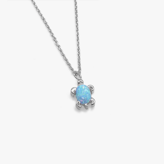 Blue Opal Sea Turtle Necklace