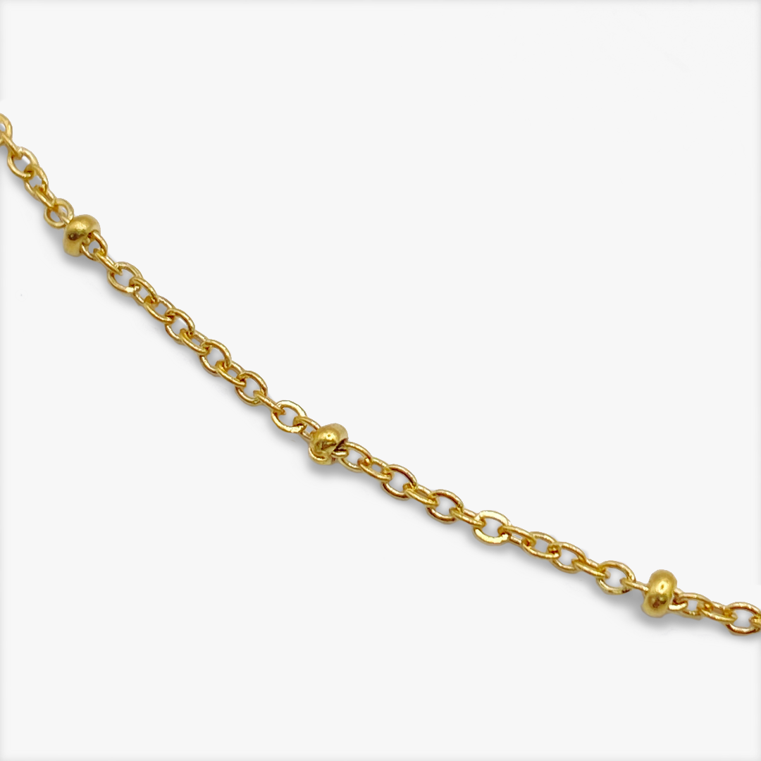 Formentera-Türkis-Halskette in Gold gefasst