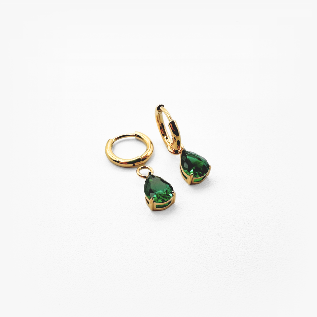 Birthstone Hoops - Gold Plating