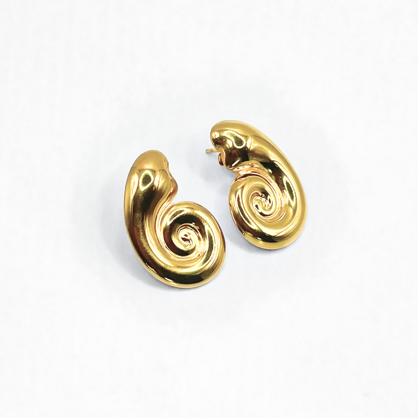 Statement Shell Earrings in Gold Plating