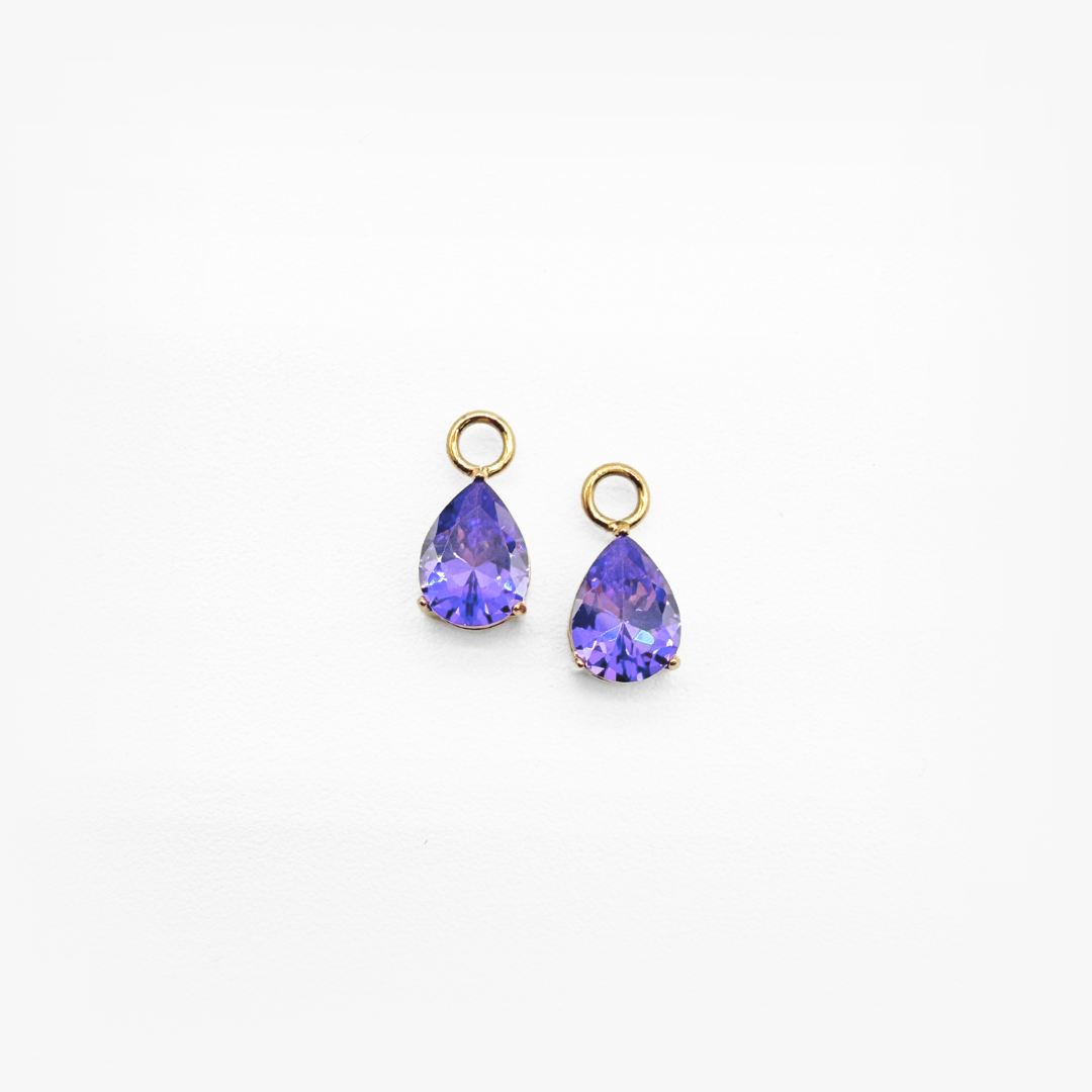 Birthstone Earring Charm - Gold Plating (pair)