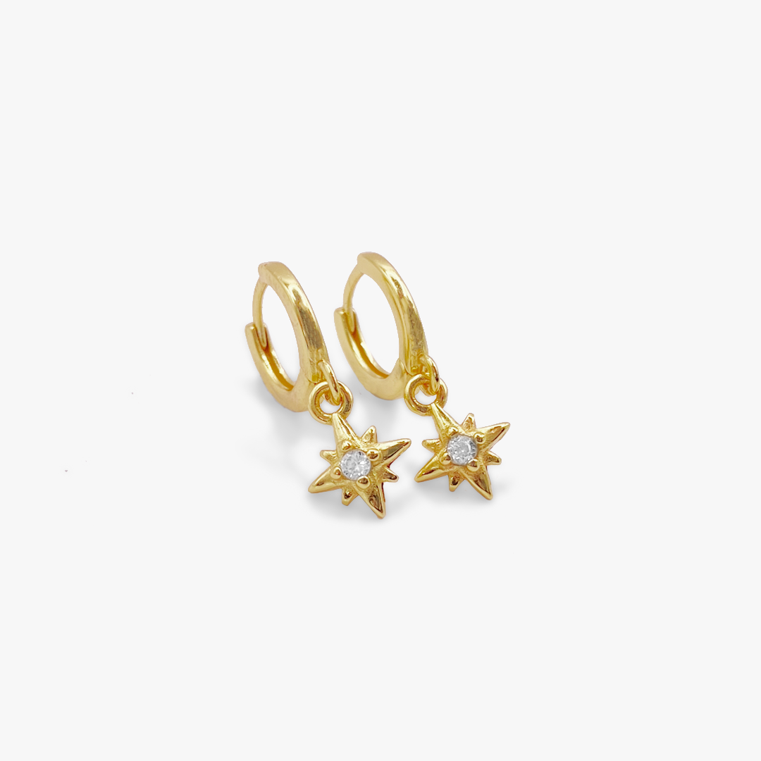 Gold Sea of Stars Hoop Earrings