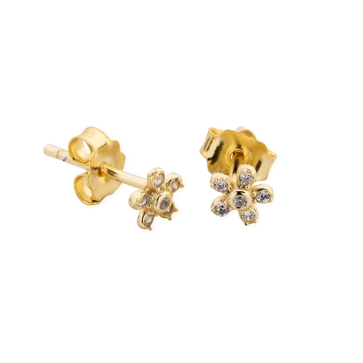 Dainty Flower Stud Earring Set - Gold Plating