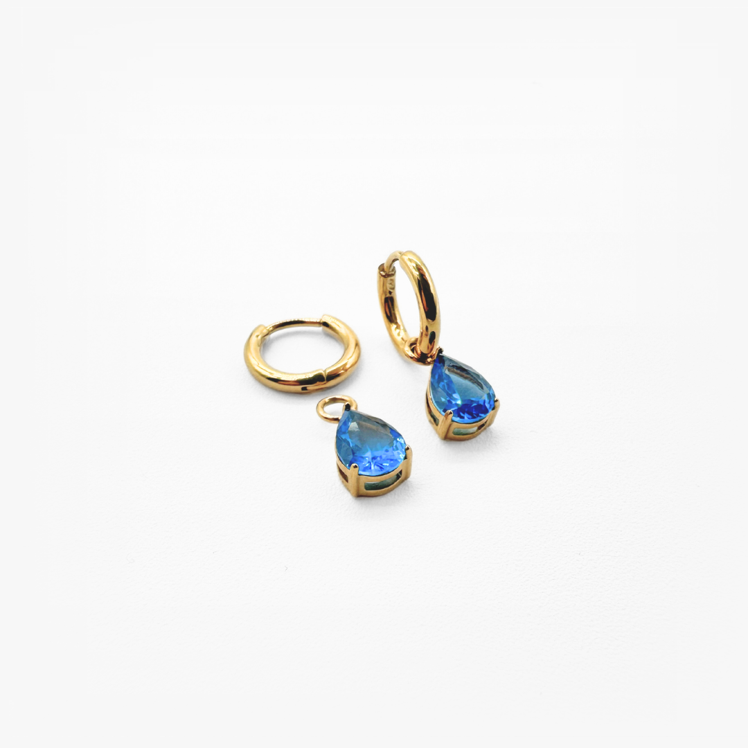 Birthstone Hoops - Gold Plating