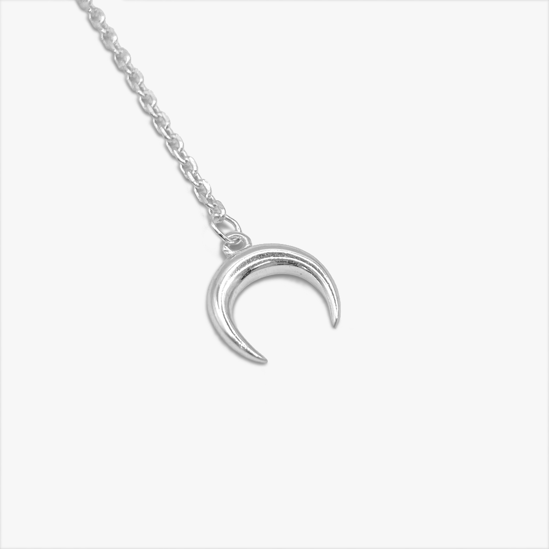 Crescent Moon Lariat Necklace