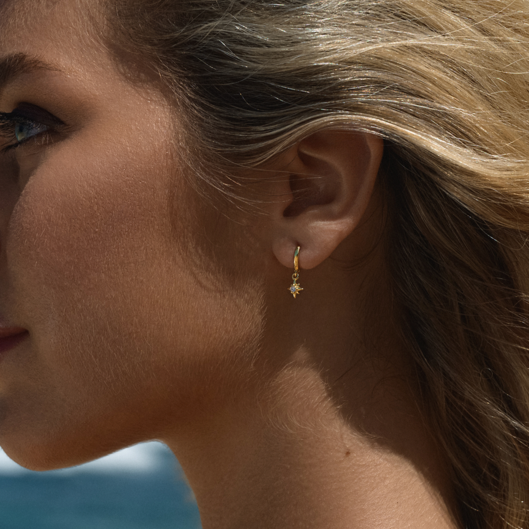 Gold Sea of Stars Hoop Earrings