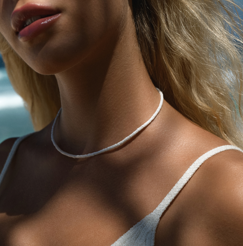 White Puka Shell Beaded Necklace