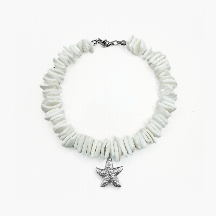 White Shell Starfish Anklet