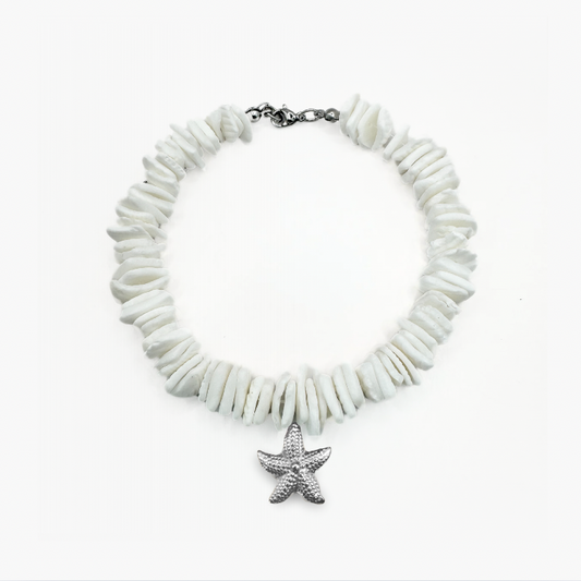 White Shell Starfish Anklet