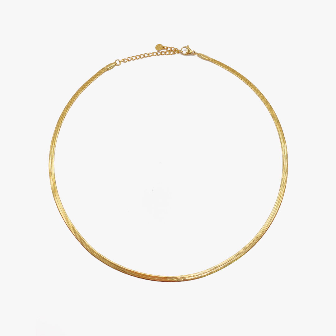 Herringbone Stacking Necklace - Gold Plated