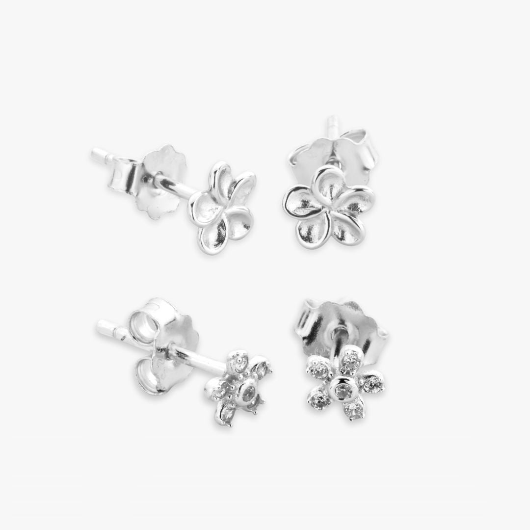 Dainty Flower Stud Earring Set