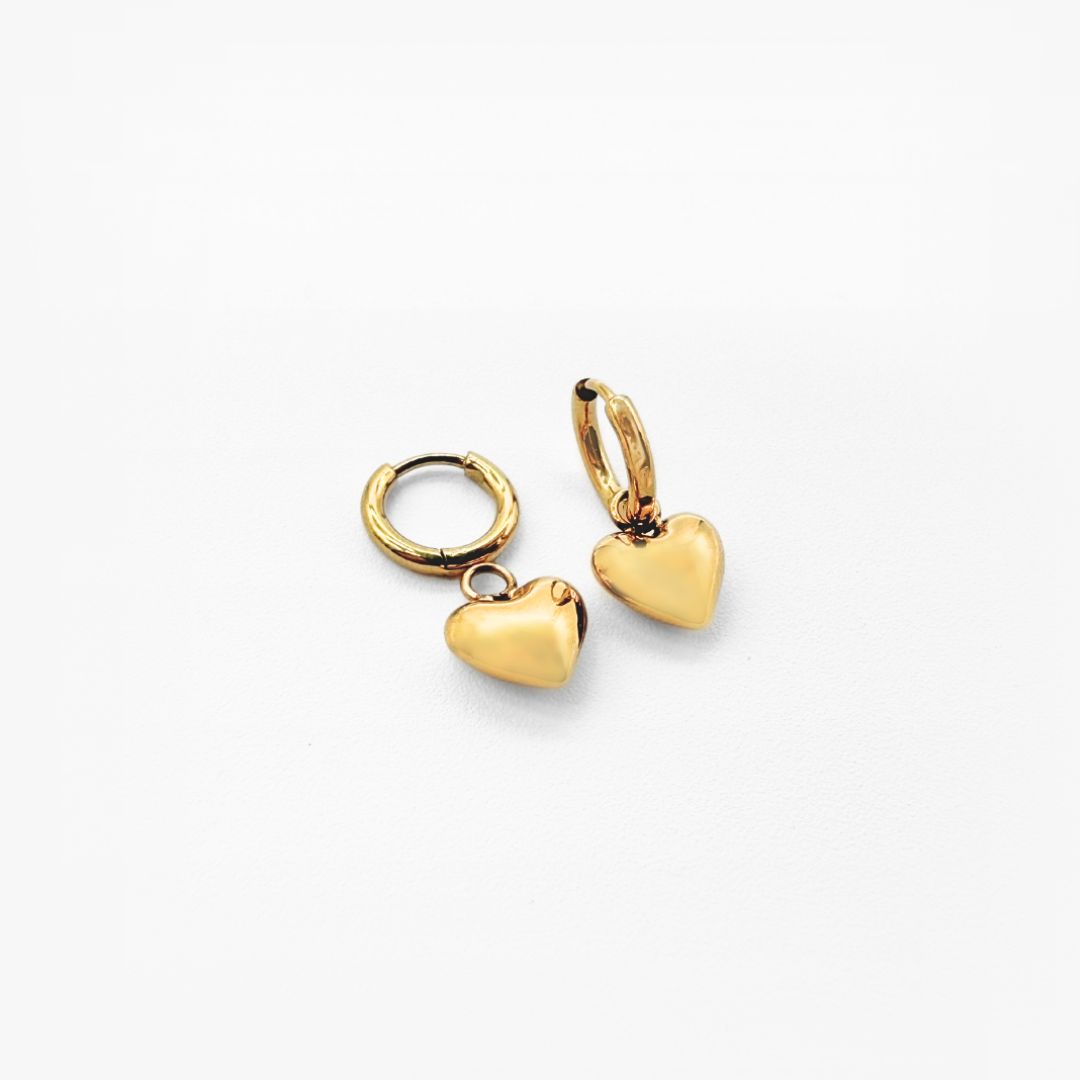 Heart Hoops - Gold Plated