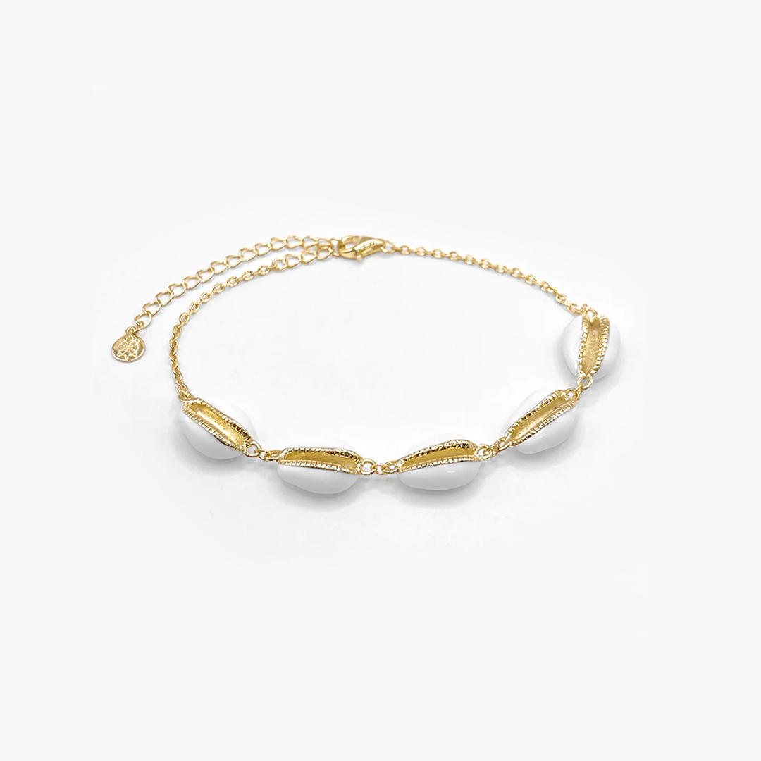 Enamel Shell Bracelet in Gold