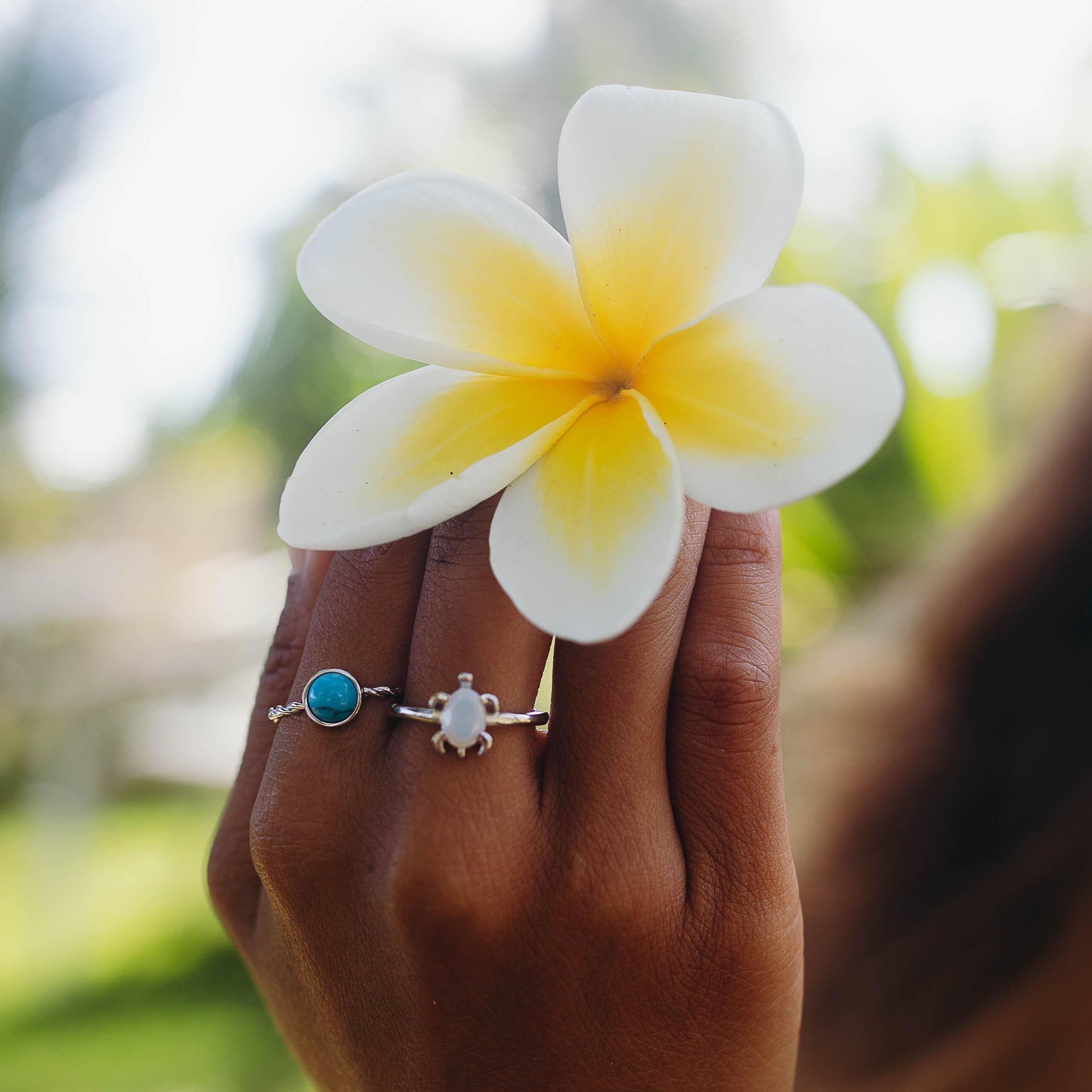 HANALEI Sterling Silver Turquoise Ring (3934374559841)
