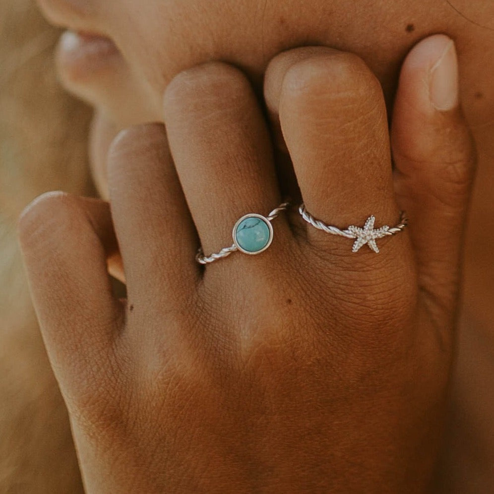 HANALEI Sterling Silver Turquoise Ring (3934374559841)