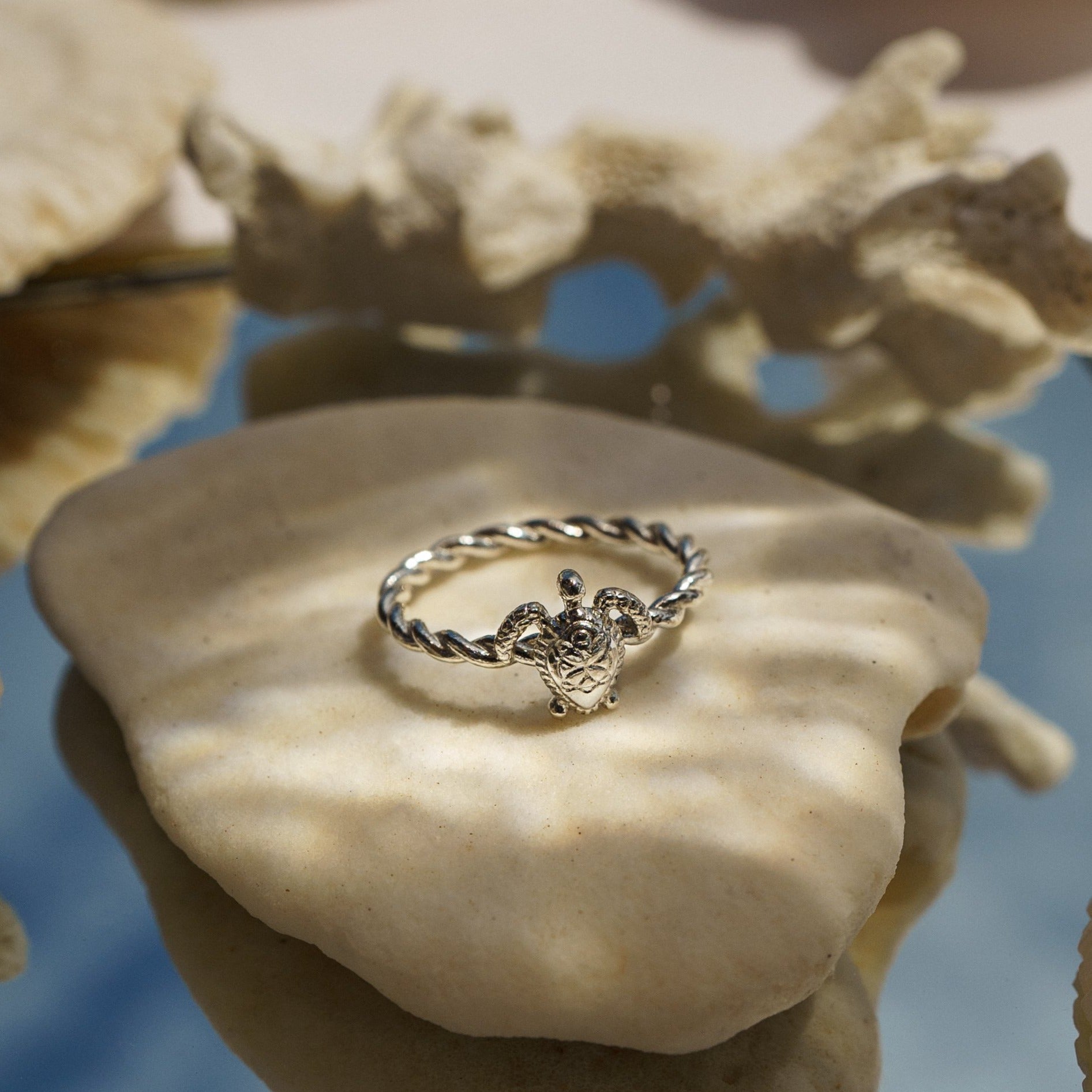 Sterling silver clearance sea turtle ring