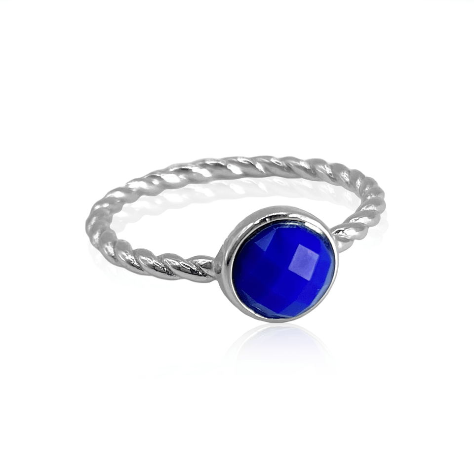 Sterling Silver Lapis Lazuli Friendship Ring