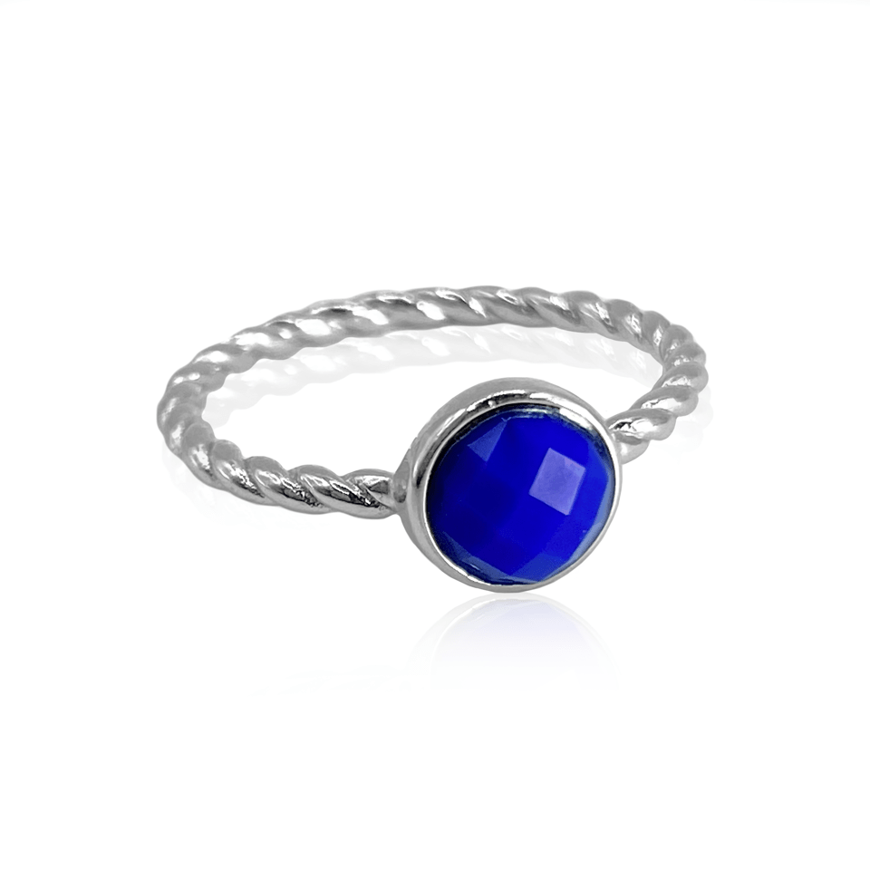 Lapis lazuli vänskapsring i sterling silver