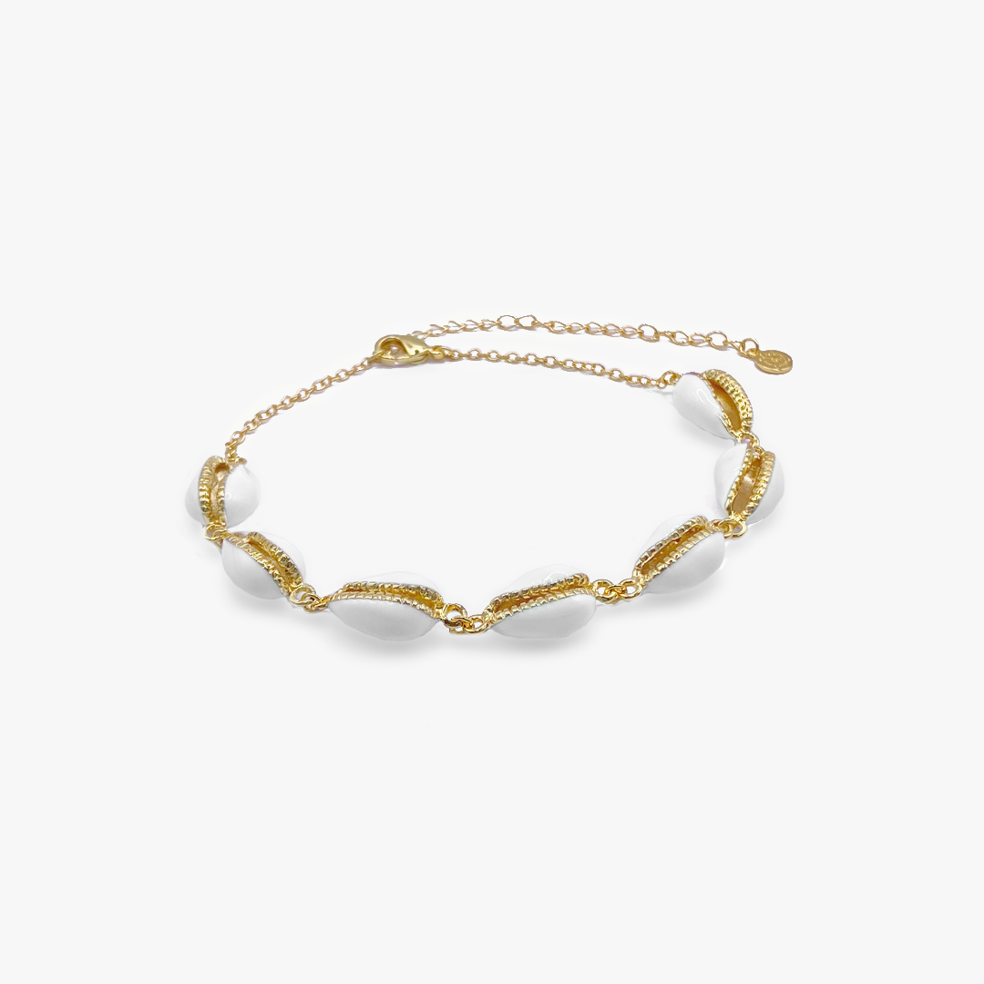 Shell Anklet in Gold Plating
