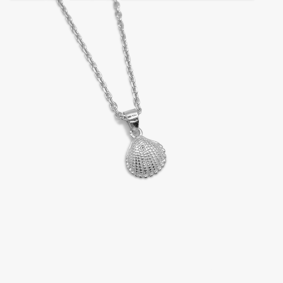 Tiny Silver Shell Pendant Necklace