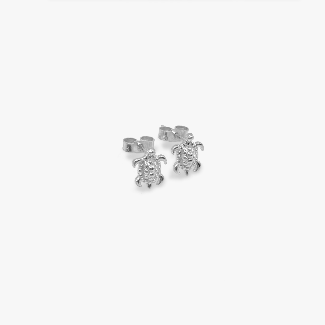 Sterling Silver Tiny Sea Turtle Earrings
