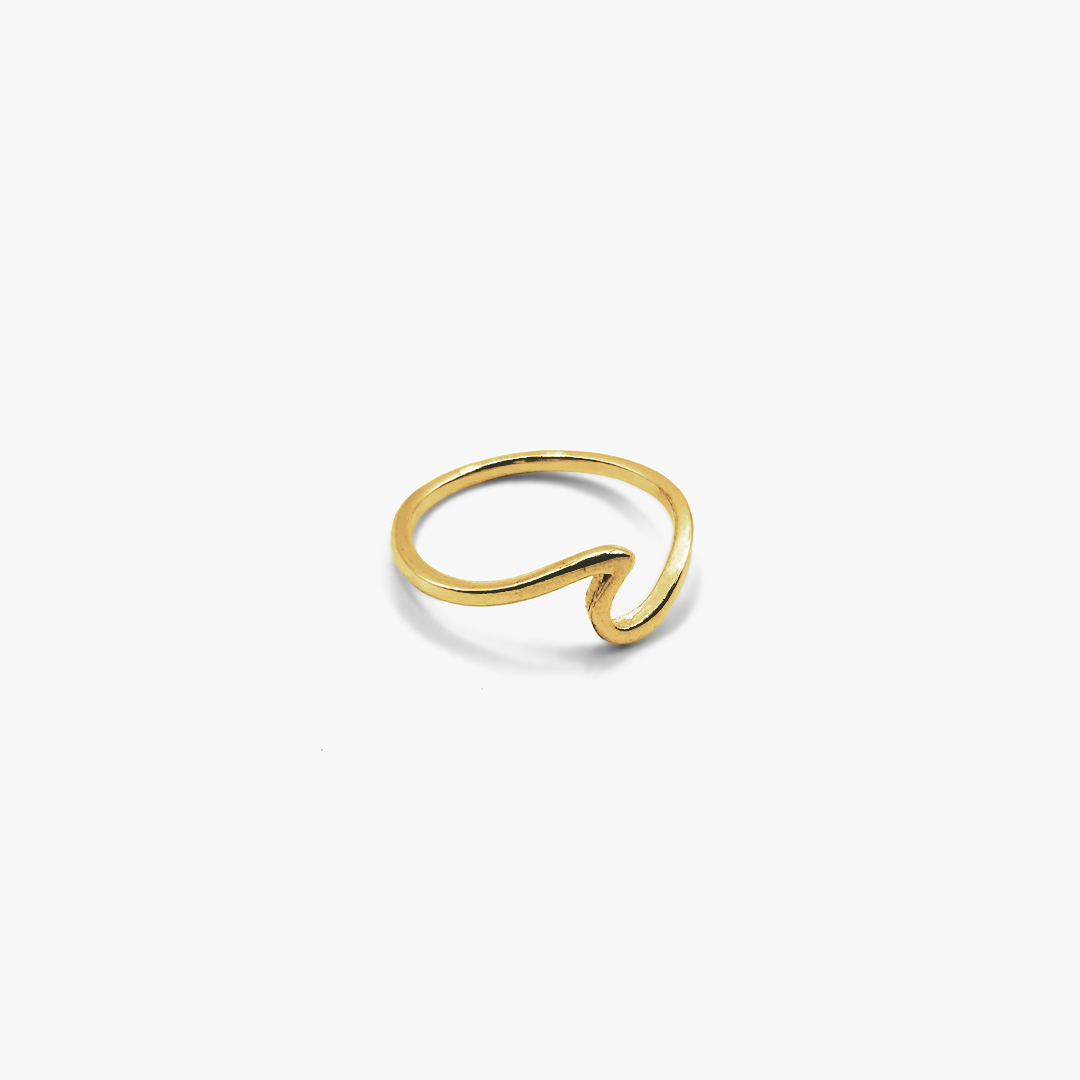 Sterling Silver Wave Ring in 18ct Gold Plating