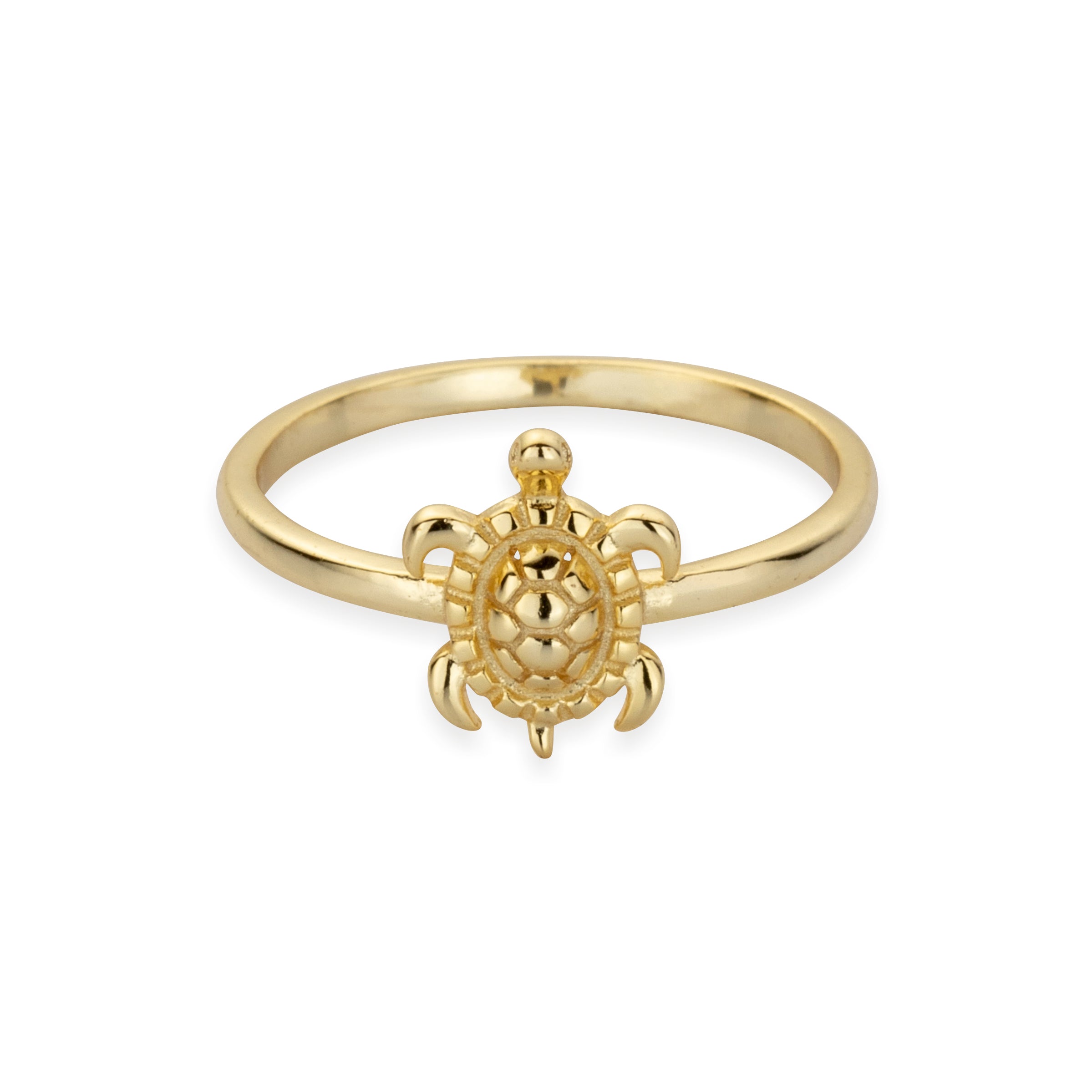 Sterling Silver Tiny Sea Turtle Ring in Gold (1937341710433)